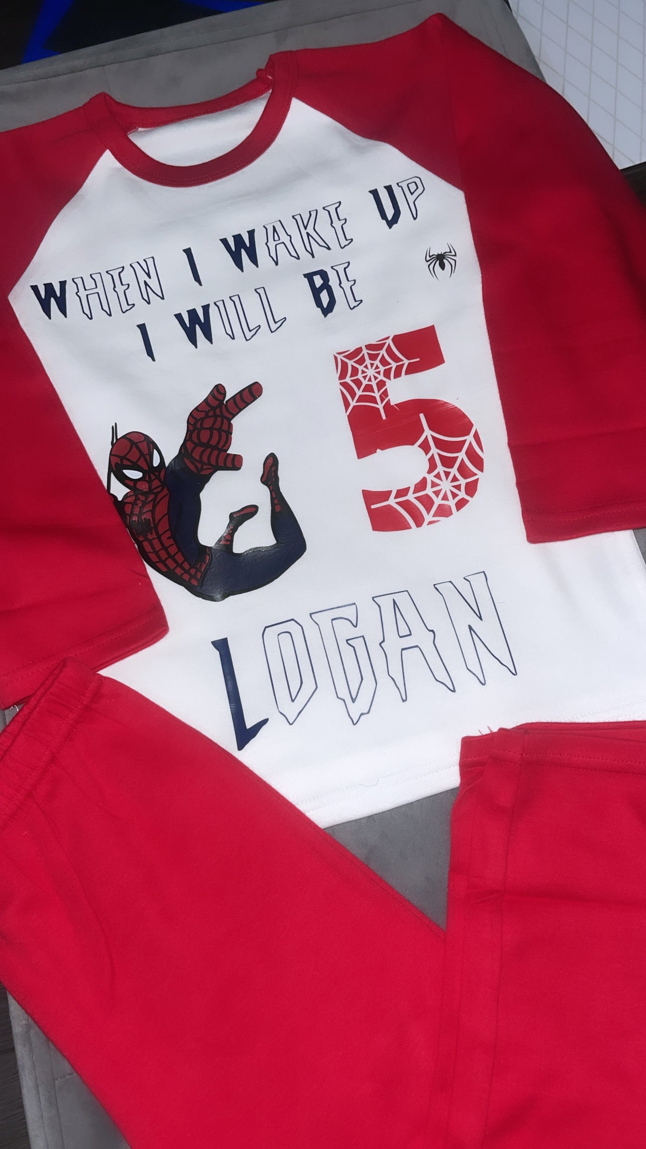 Spider-Man Inspired Kids Personalised Birthday Pyjamas | When I Wake Up I Will Be...