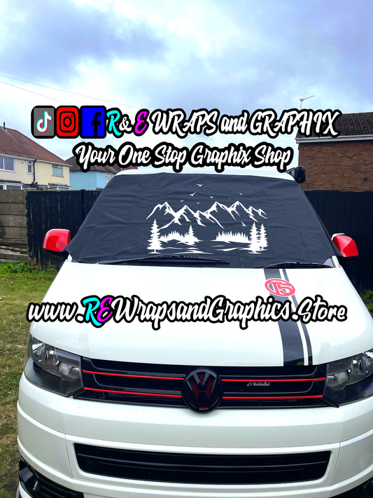 Campervan Windscreen Covers Mountains 3 - T5/T6/T4