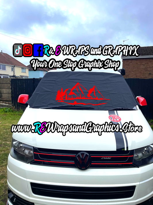 Campervan Windscreen Covers Mountains 1 - T5/T6/T4