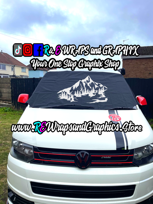Campervan Windscreen Covers Mountains 2 - T5/T6/T4