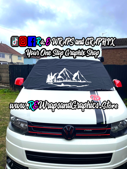 Campervan Windscreen Covers Mountains 1 - T5/T6/T4