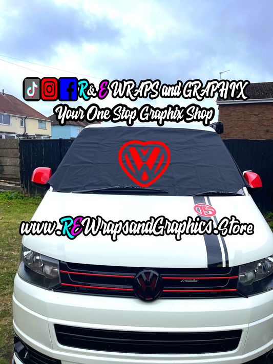 Campervan Windscreen Covers VW Heart - T5/T6/T4