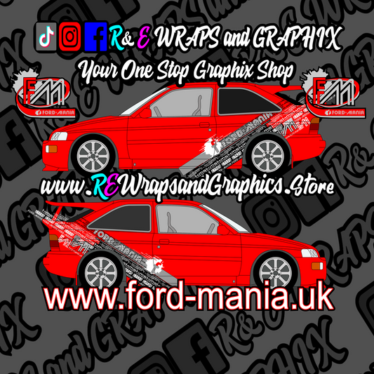 Ford Escort 1992-96 Cosworth Ford Mania Graphic Kit