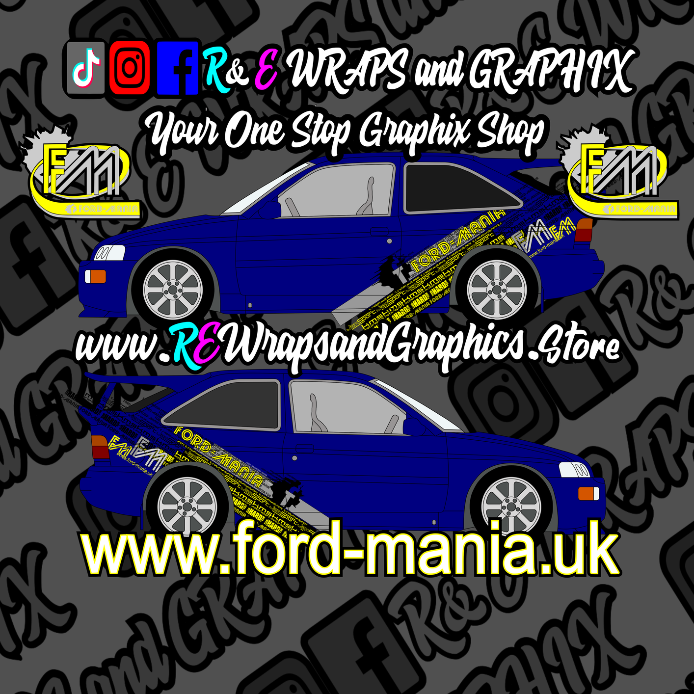 Ford Escort 1992-96 Cosworth Ford Mania Graphic Kit