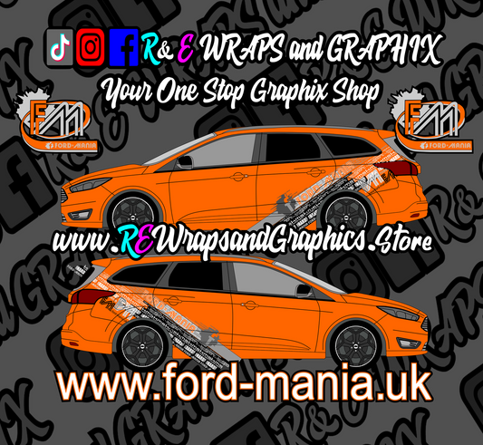 Ford Focus Estate 2011-14 Ford Mania Graphic Kit