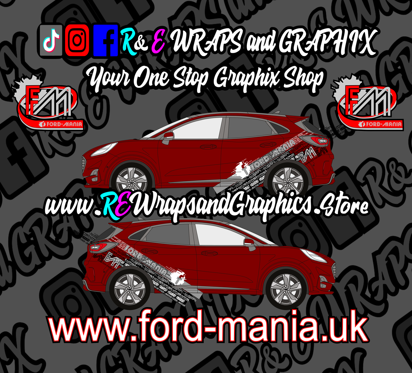 Ford Puma 2019 onwards Ford Mania Graphic Kit