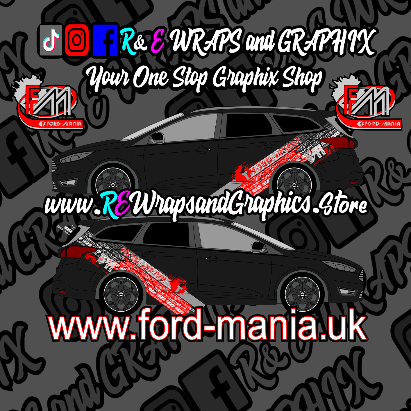 Ford Focus Estate 2011-14 Ford Mania Graphic Kit