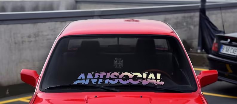 Antisocial Window Sticker
