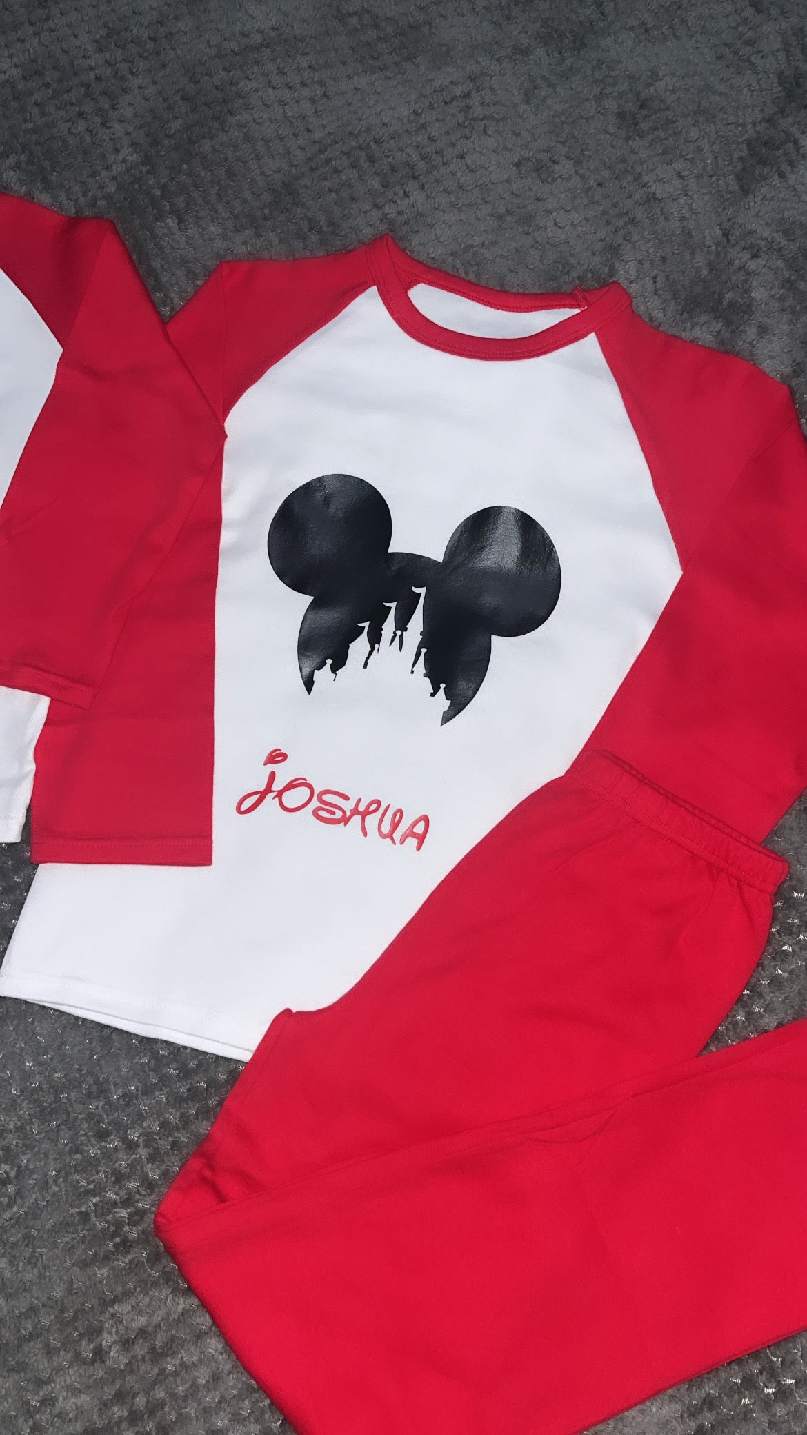 Personalised Cartoon Ears With Castle Cut Out Pyjamas