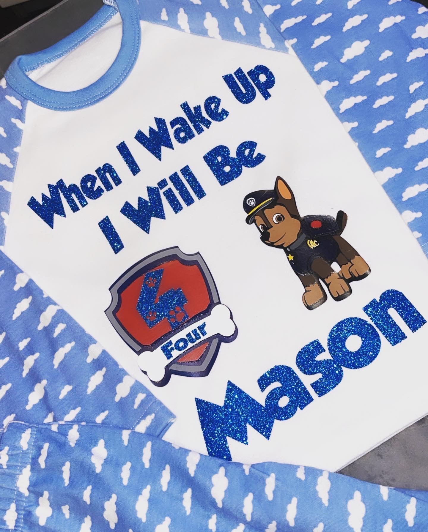 Paw Patrol Chase Personalised Birthday Pyjamas| When I Wake Up I Will Be