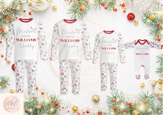 Christmas With The... Personalised Christmas Pyjamas | Personalised Christmas Pjs (Grey Pyjamas)