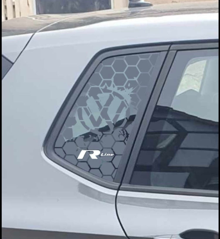 Volkswagen Polo MK5-7 R-Line Honey Comb Side Window Stickers