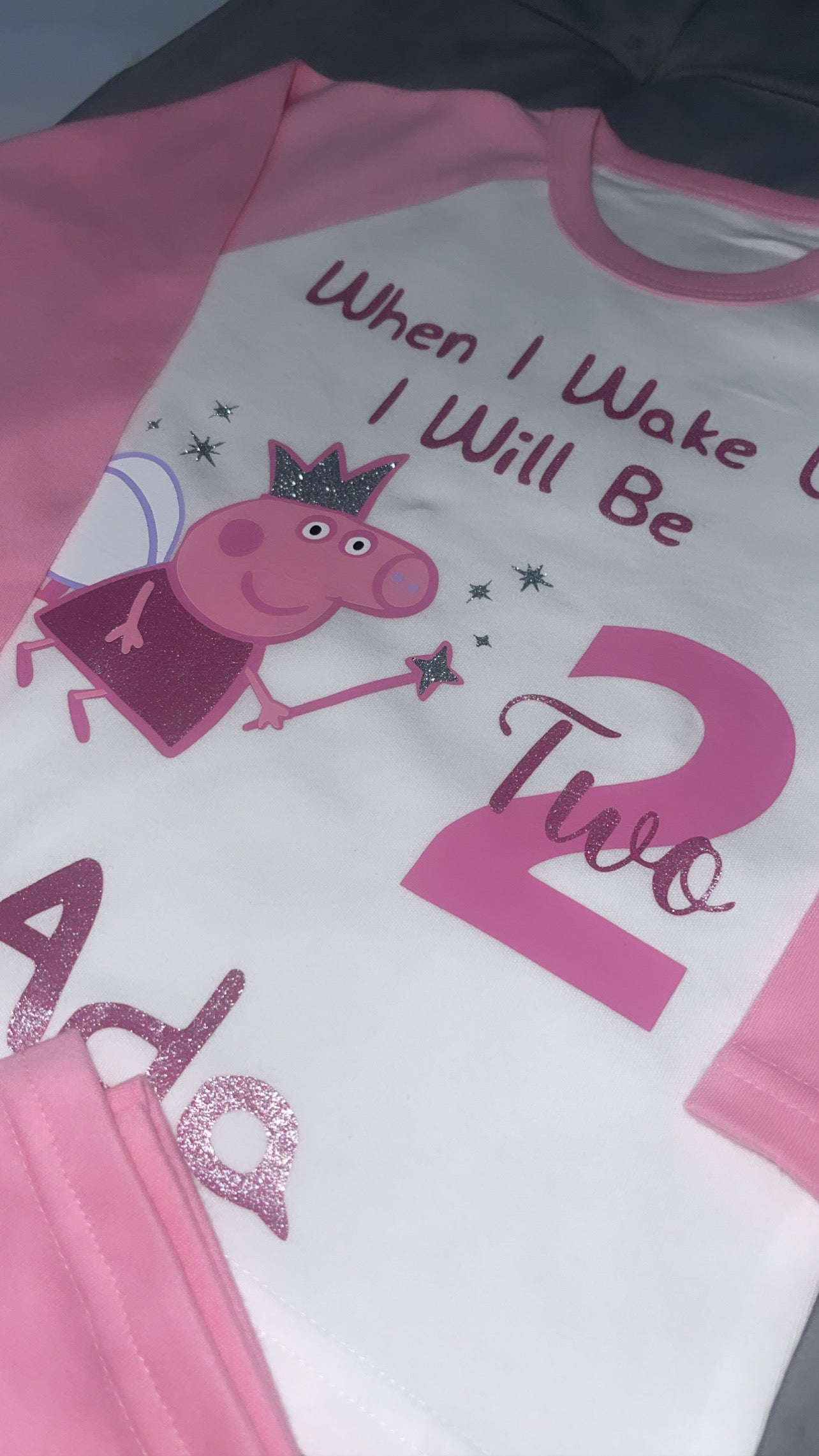 Peppa Pig Inspired Kids Personalised Birthday Pyjamas | When I Wake Up I Will Be...