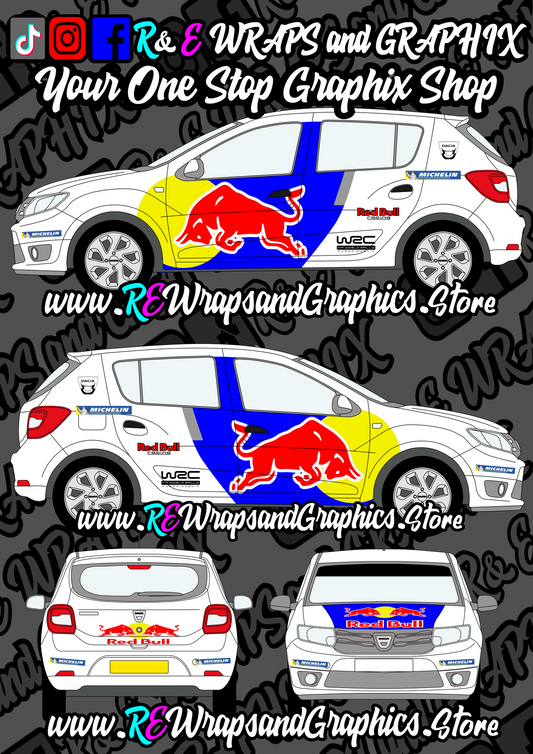 Dacia Sandero Redbull Track Car Graphic Kit