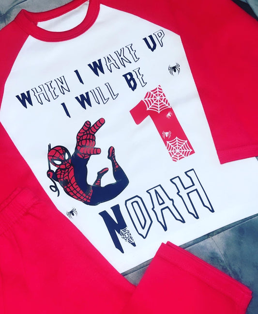 Spider-Man Inspired Kids Personalised Birthday Pyjamas | When I Wake Up I Will Be...