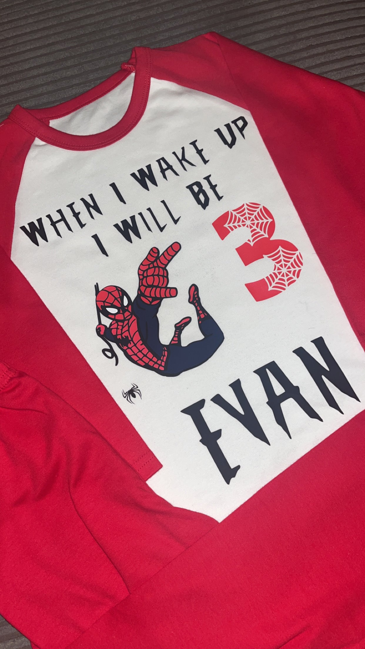 Spider-Man Inspired Kids Personalised Birthday Pyjamas | When I Wake Up I Will Be...