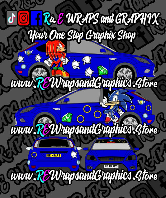 Ford Focus MK2 ST/RS Sonic & knuckles Graphic Kit