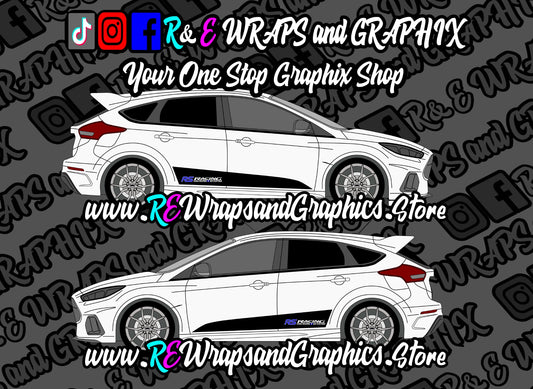 Ford Focus RS Racing Side Stripes