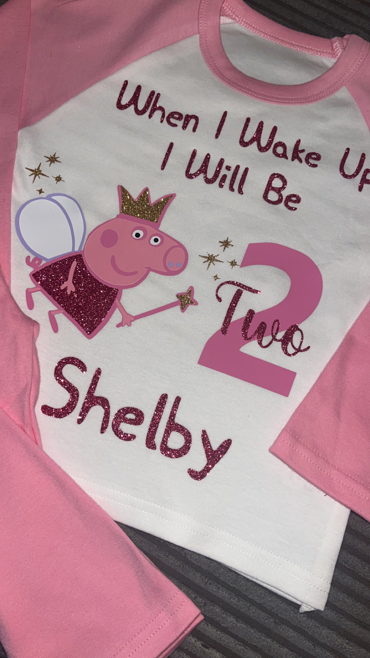 Peppa Pig Inspired Kids Personalised Birthday Pyjamas | When I Wake Up I Will Be...