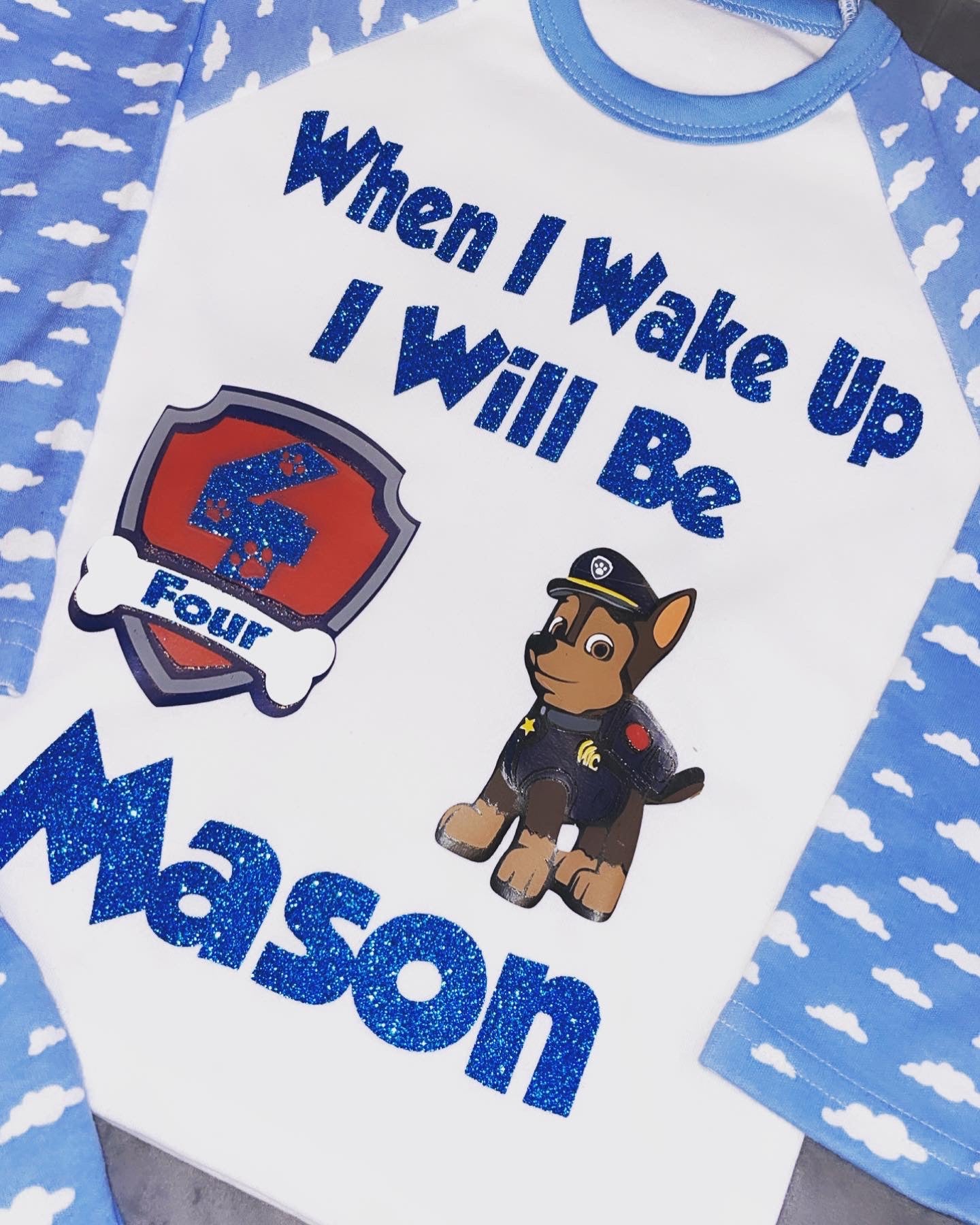 Paw Patrol Chase Personalised Birthday Pyjamas| When I Wake Up I Will Be