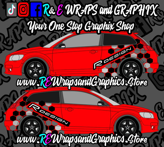 Volvo C30 R Design Hexagon Graphic Kit