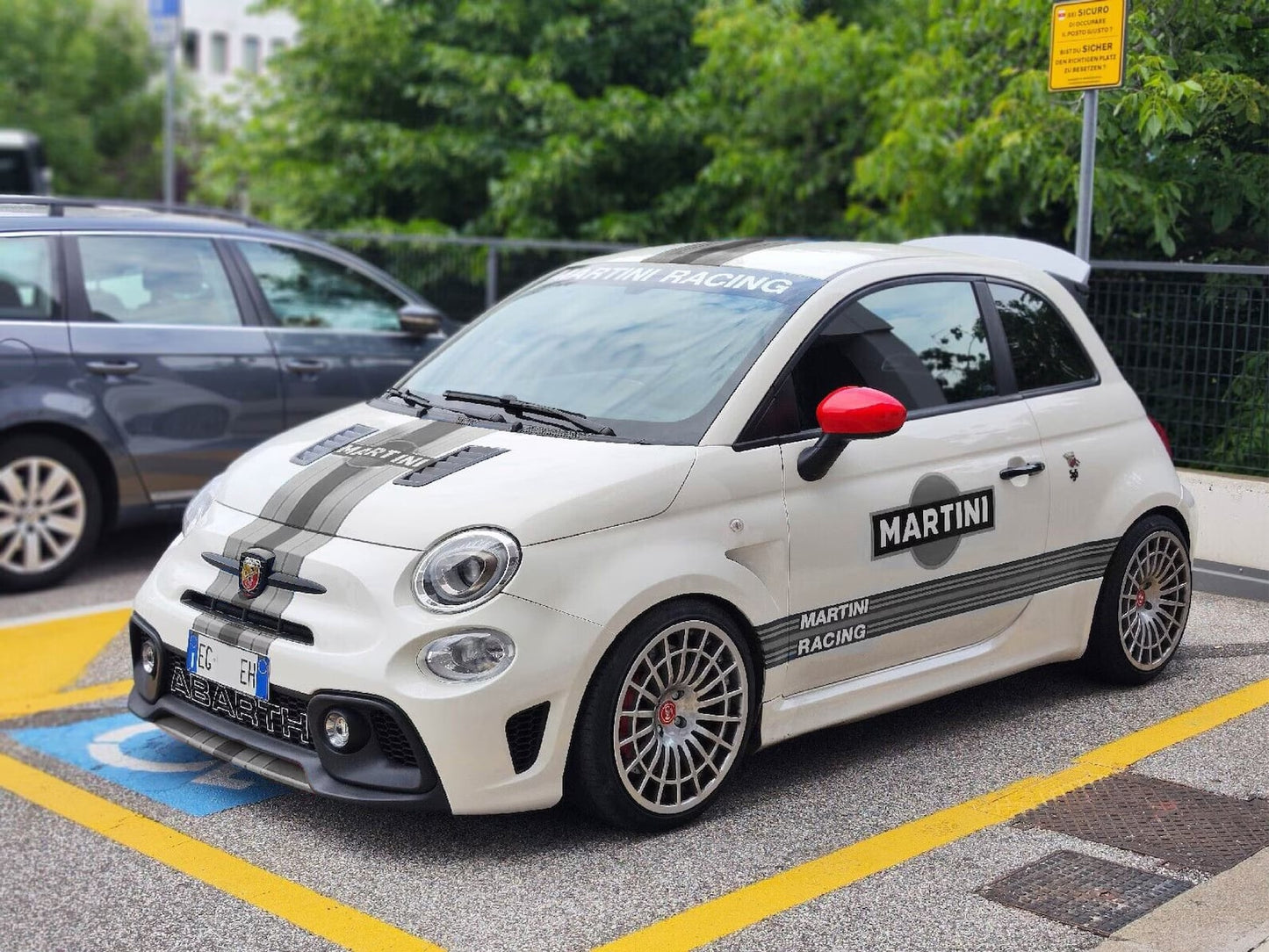 Fiat 500 Abarth Martini Racing Stripes + Side Stripes