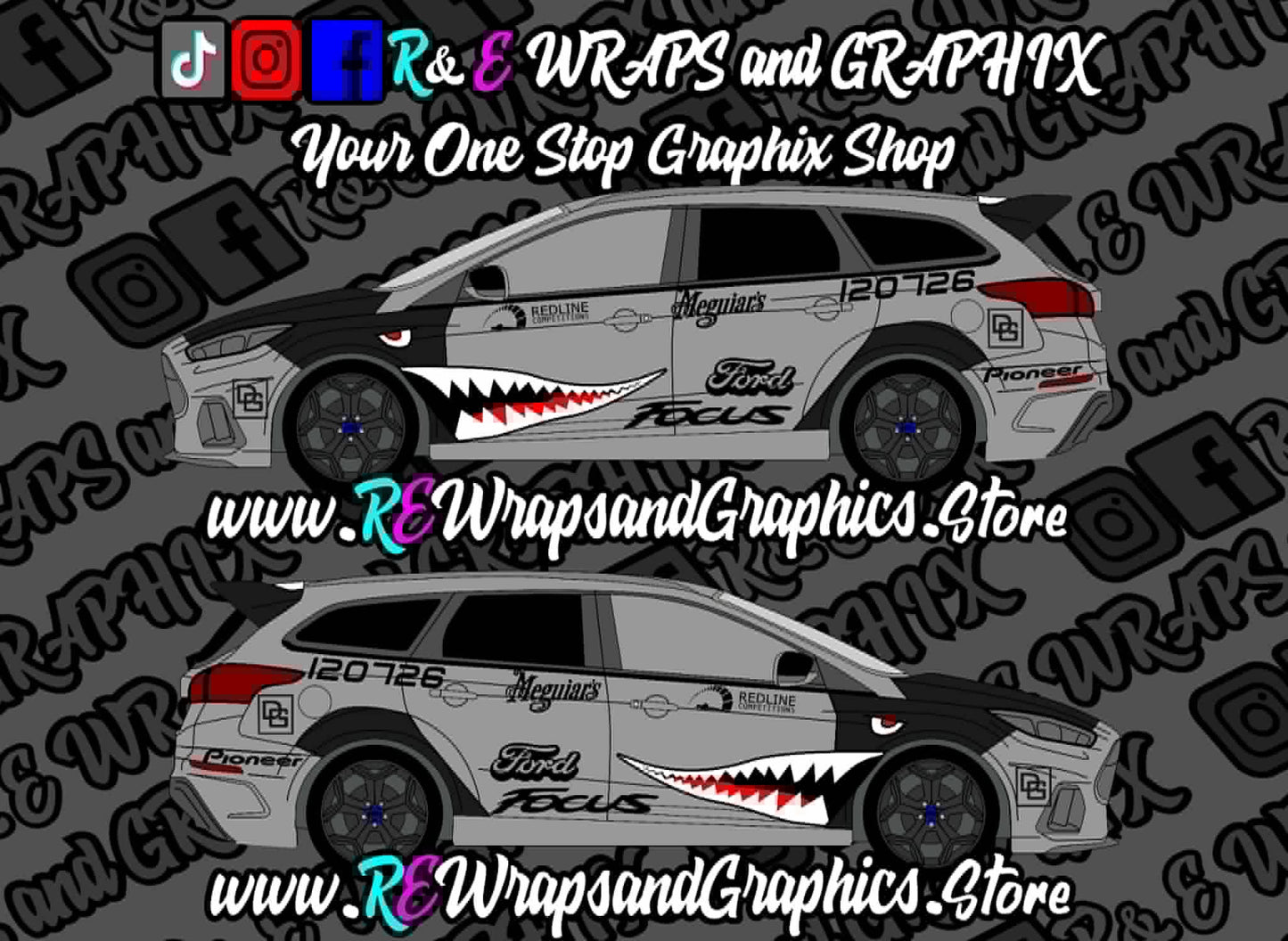 Ford Focus Estate Shark Graphic Kit