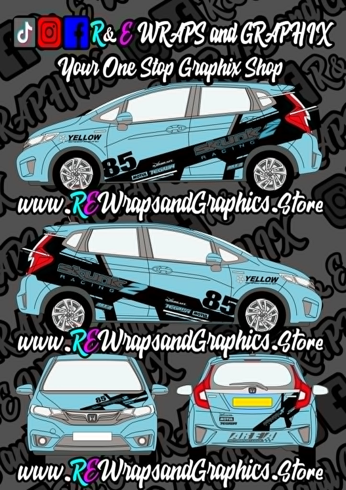 Honda EP3 Skunk2 Racing Graphic Kit