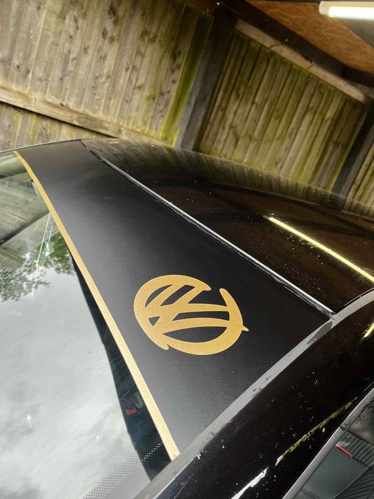 Volkswagen VW Brushed Sunstrip With Pinstripe