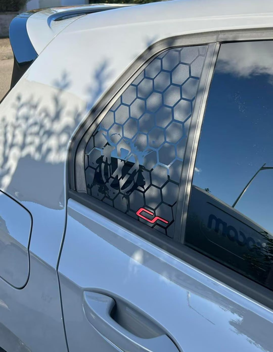 Car window decal with honeycomb pattern and 'Club Sport ' logo - volkswagen golf