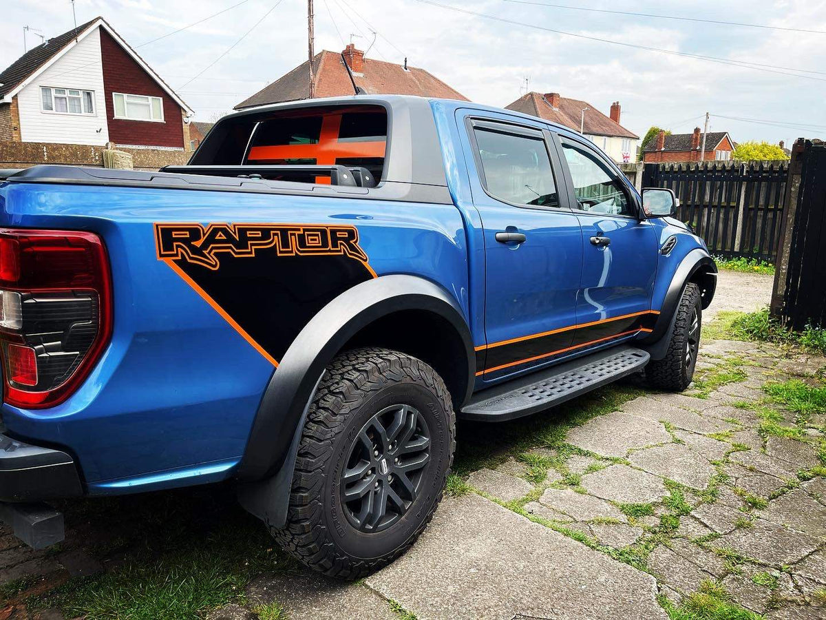 Ford Ranger Raptor Wrapped Ford Ranger Raptor Side Stripes – R&E Wraps and Graphics LTD