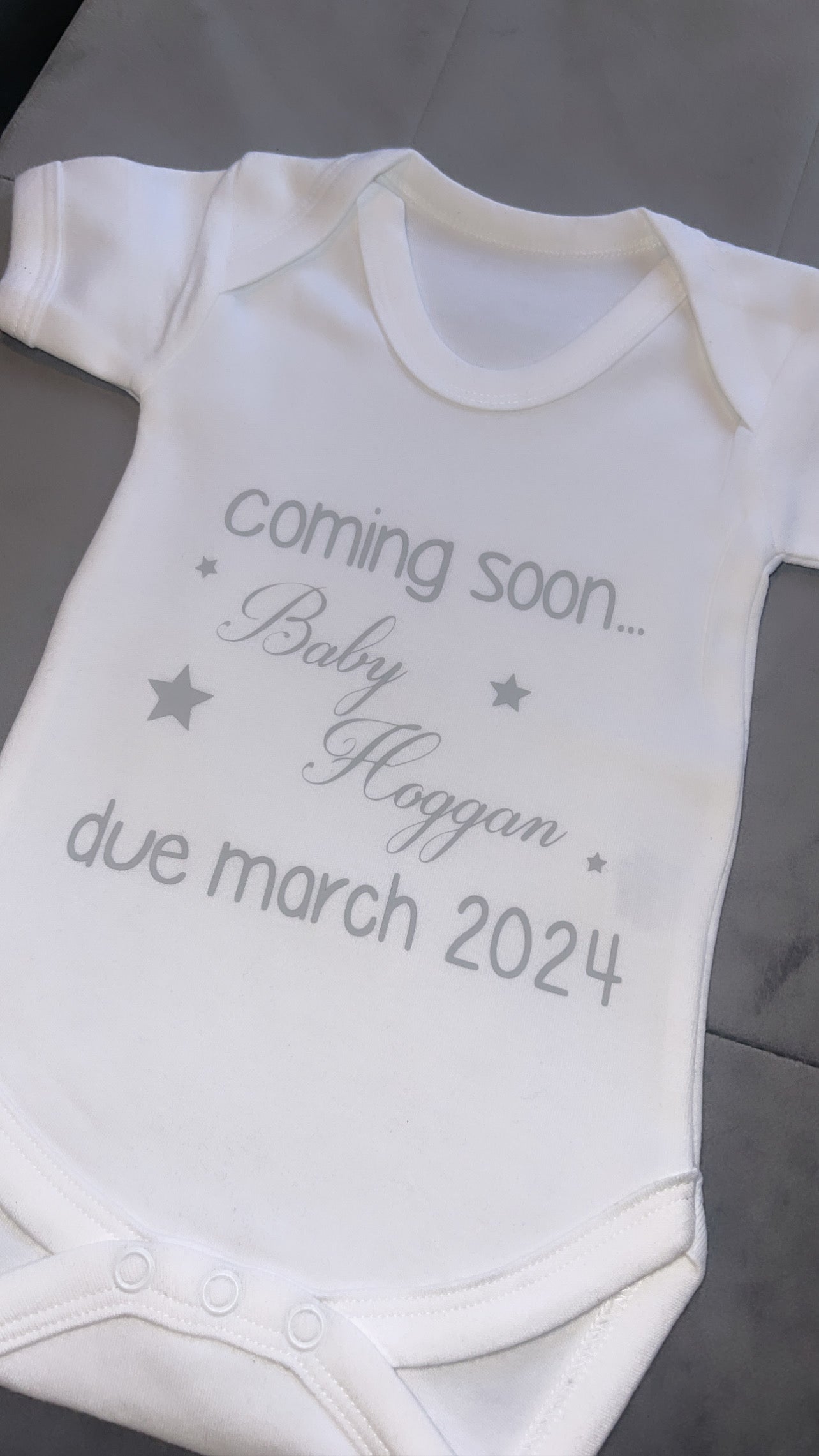 Personalised Pregnancy Announcement Coming Soon Baby Grow  |  Personalised Gift | Baby Grow | Baby Sleep Suit