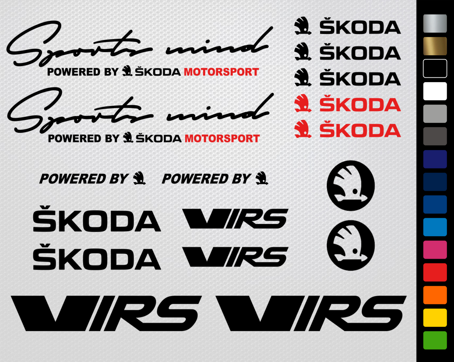 Skoda VRS Sports Mind sticker set