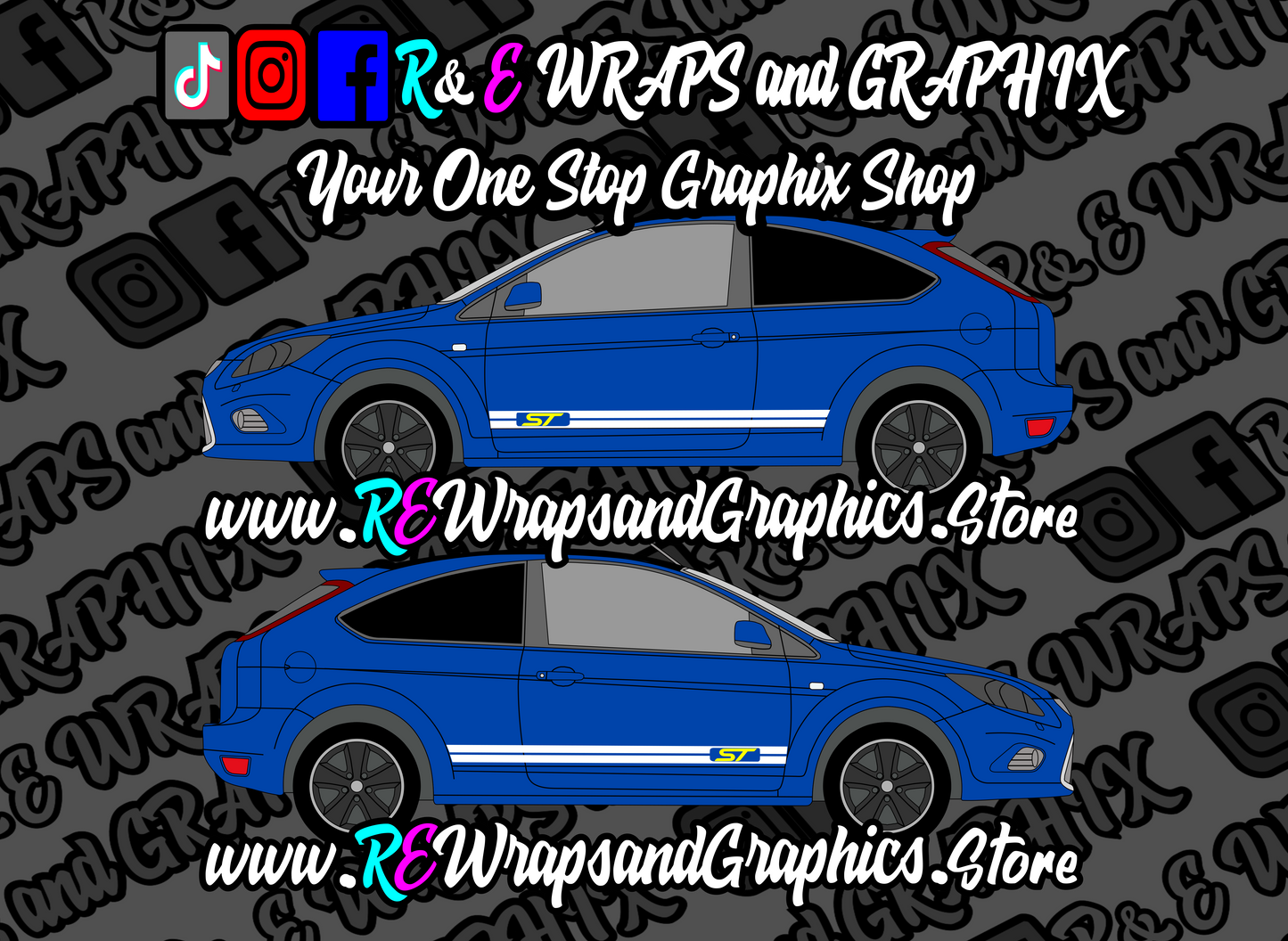 Ford Focus ST mk2 Side Stripes