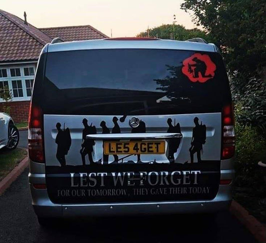 Lest We Forget Rear Boot Panel Decal