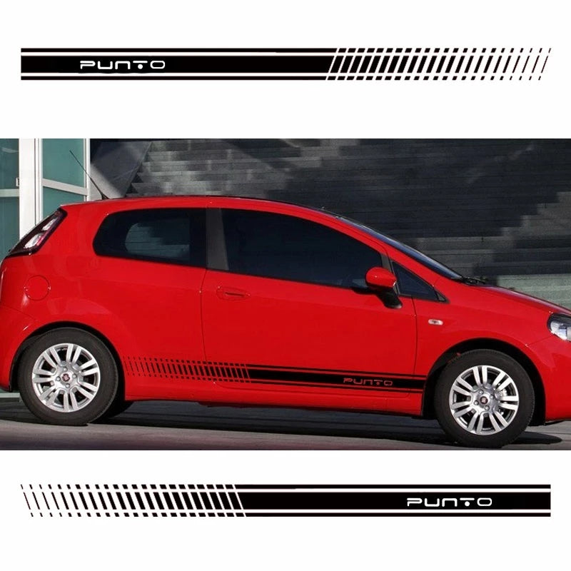 Fiat Punto Side Stripes Vinyl Decal Stickers - rewrapsandgraphics