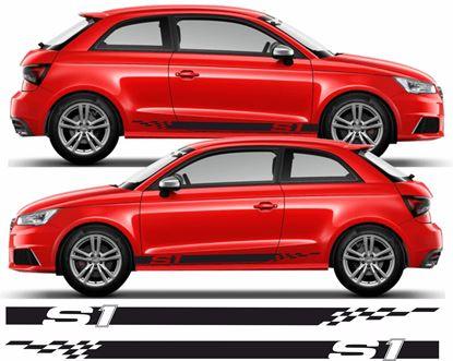 Audi S1 Side Stripes Vinyl Decal Stickers - rewrapsandgraphics