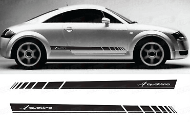 Audi TT Quattro Lizard Side Stripes Vinyl Decal Stickers - rewrapsandgraphics