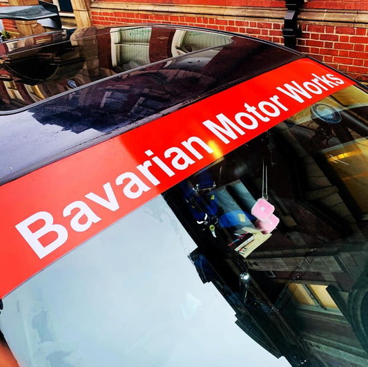 BMW Bavarian Motor Works Sunstrip Window Vinyl Decals - rewrapsandgraphics