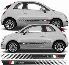 Fiat 500c Italian Style Side Stripes Vinyl Decal Stickers - rewrapsandgraphics