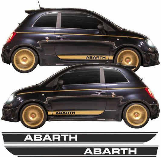 Fiat Abarth 695 Side Stripes Vinyl Decal Stickers - rewrapsandgraphics