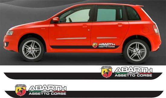 Fiat Abarth Assetto Corse Side Stripes Vinyl Decal Stickers - rewrapsandgraphics