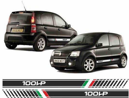 Fiat Panda 100HP Italian Style Side Stripes Vinyl Decal Stickers - rewrapsandgraphics
