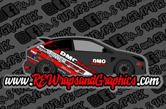 Ford Focus mk2 ST/RS DMO Motorsport Graphic Sticker Kit - rewrapsandgraphics
