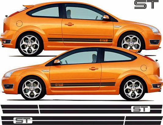 Ford Focus ST mk2 side stripes Vinyl Decals - rewrapsandgraphics