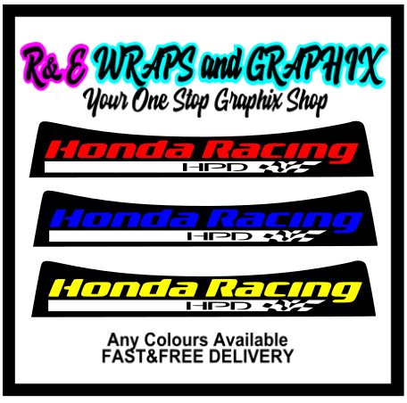 HONDA RACING Sunstrip Vinyl Visor Decal Stickers JDM Window Banner - rewrapsandgraphics