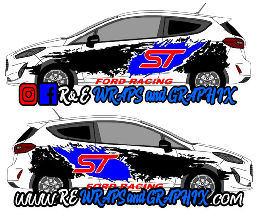 Ford Fiesta MK8 Ford Racing ST Graphic Kit