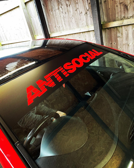 AntiSocial Rear Window Decal and Sunstrip