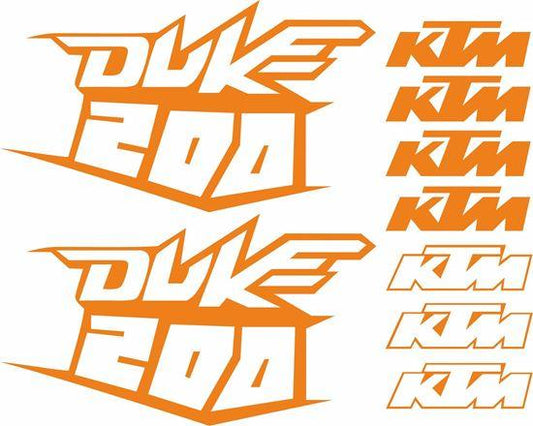 KTM 200 Duke Decal Sticker set - rewrapsandgraphics