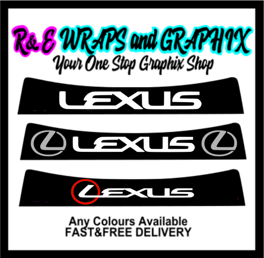 Lexus Sunstrip Vinyl Visor Decal Stickers - rewrapsandgraphics